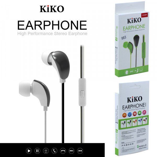 Wholesale KIKO 883 Stereo Earphone Headset with Mic (883 Black)